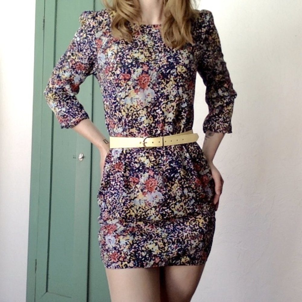 floral confetti cocktail dress